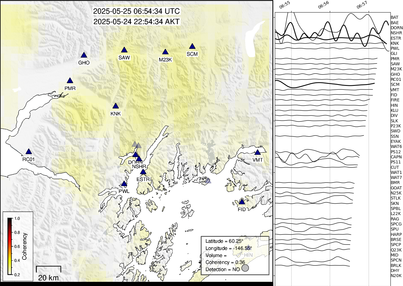 time-lapse frame, Barry Arm seismic energy webcam