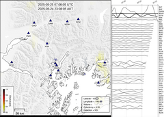 view from Barry Arm seismic energy on 2025-05-25