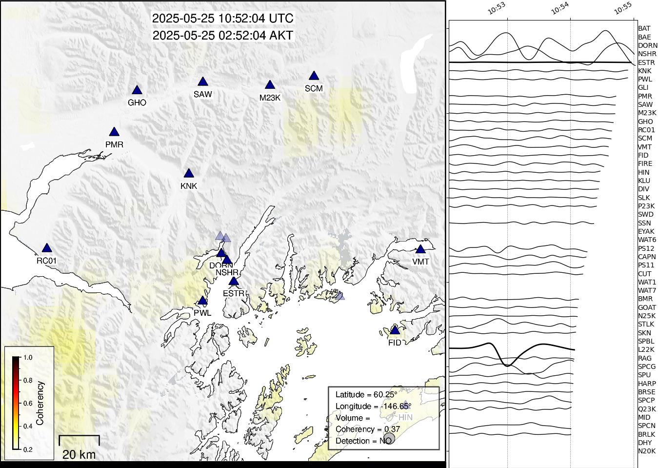 time-lapse frame, Barry Arm seismic energy webcam