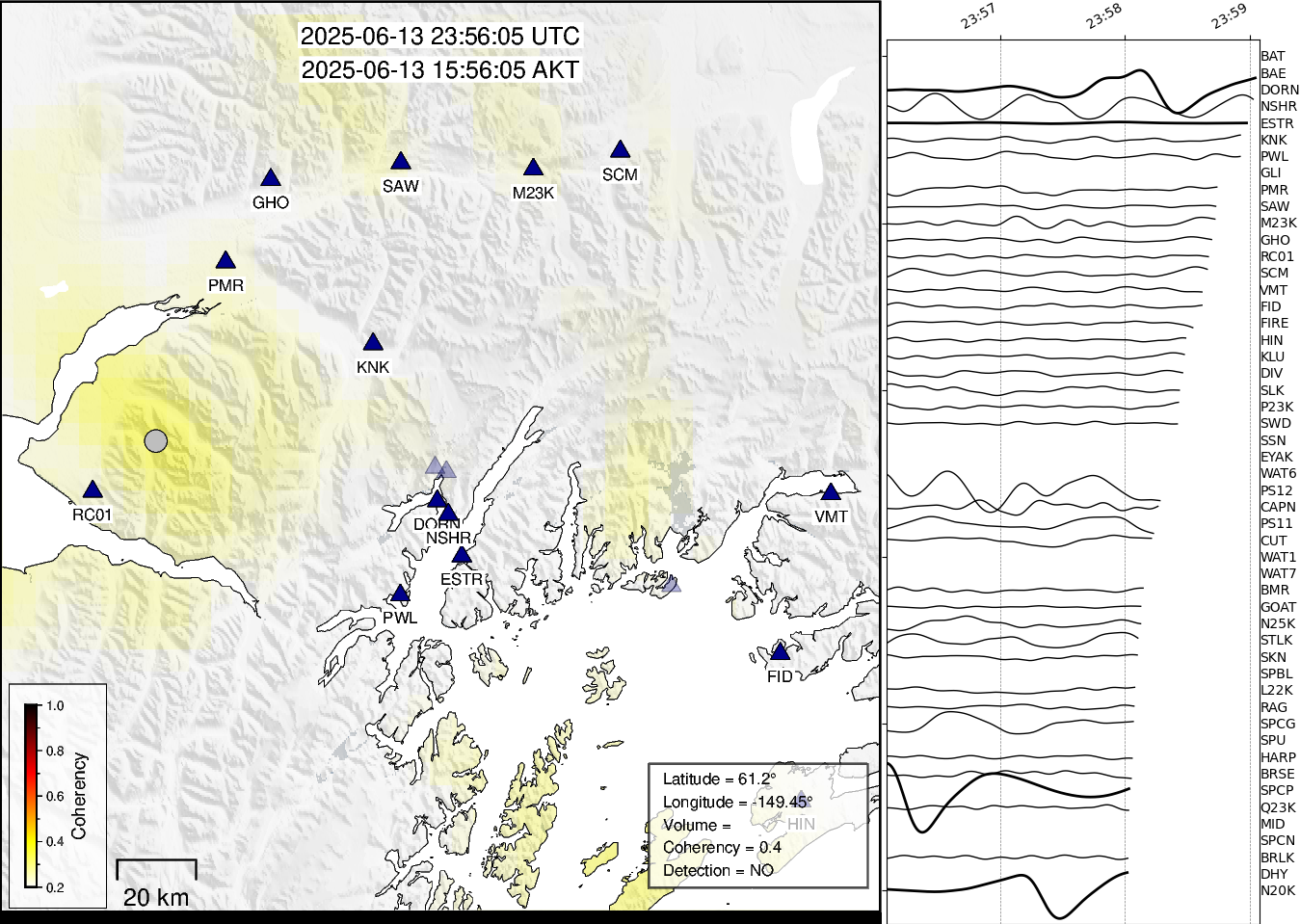 time-lapse frame, Barry Arm seismic energy webcam
