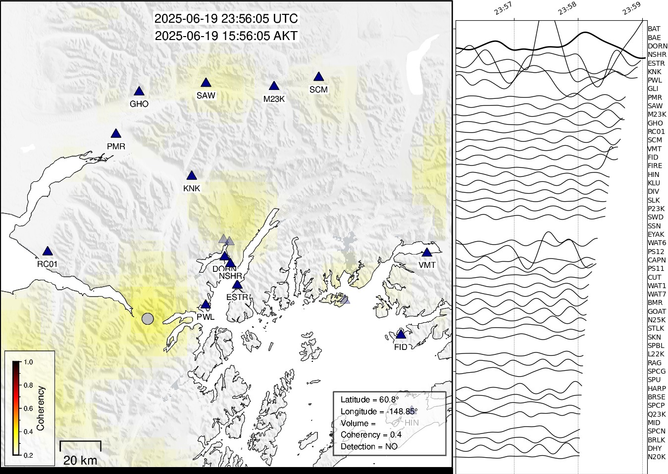 time-lapse frame, Barry Arm seismic energy webcam