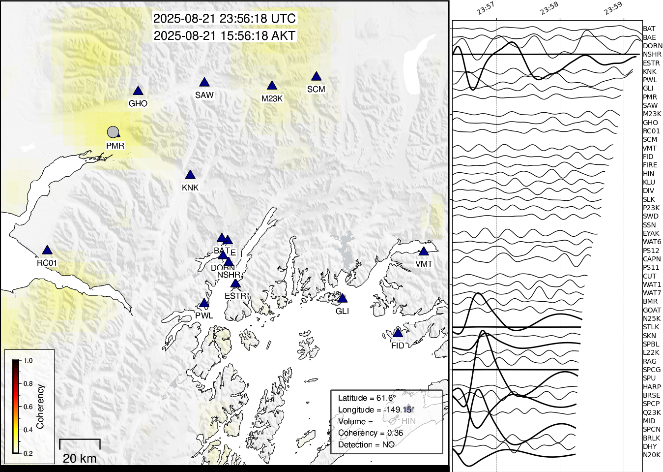 time-lapse frame, Barry Arm seismic energy webcam
