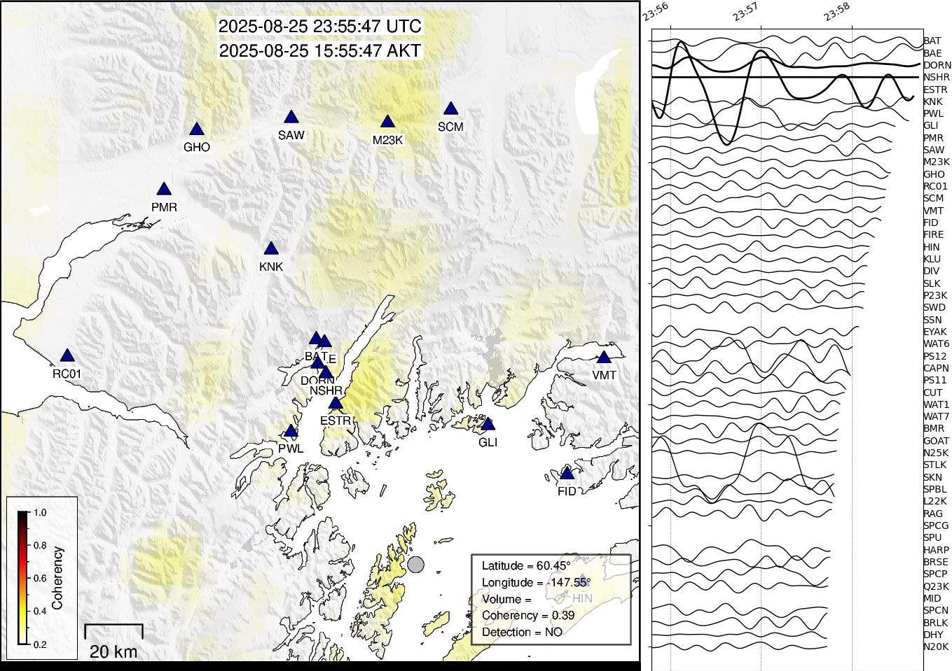 time-lapse frame, Barry Arm seismic energy webcam