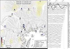 view from Barry Arm seismic energy on 2025-09-18