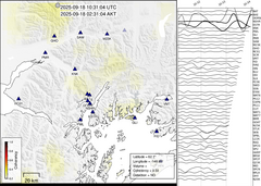 view from Barry Arm seismic energy on 2025-09-18