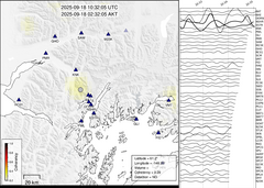 view from Barry Arm seismic energy on 2025-09-18
