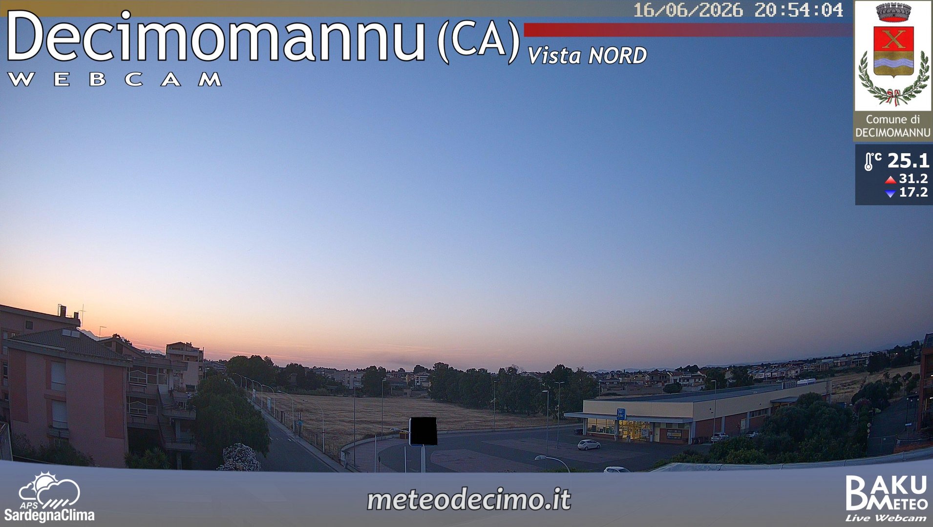 time-lapse frame, Decimomannu Nord webcam