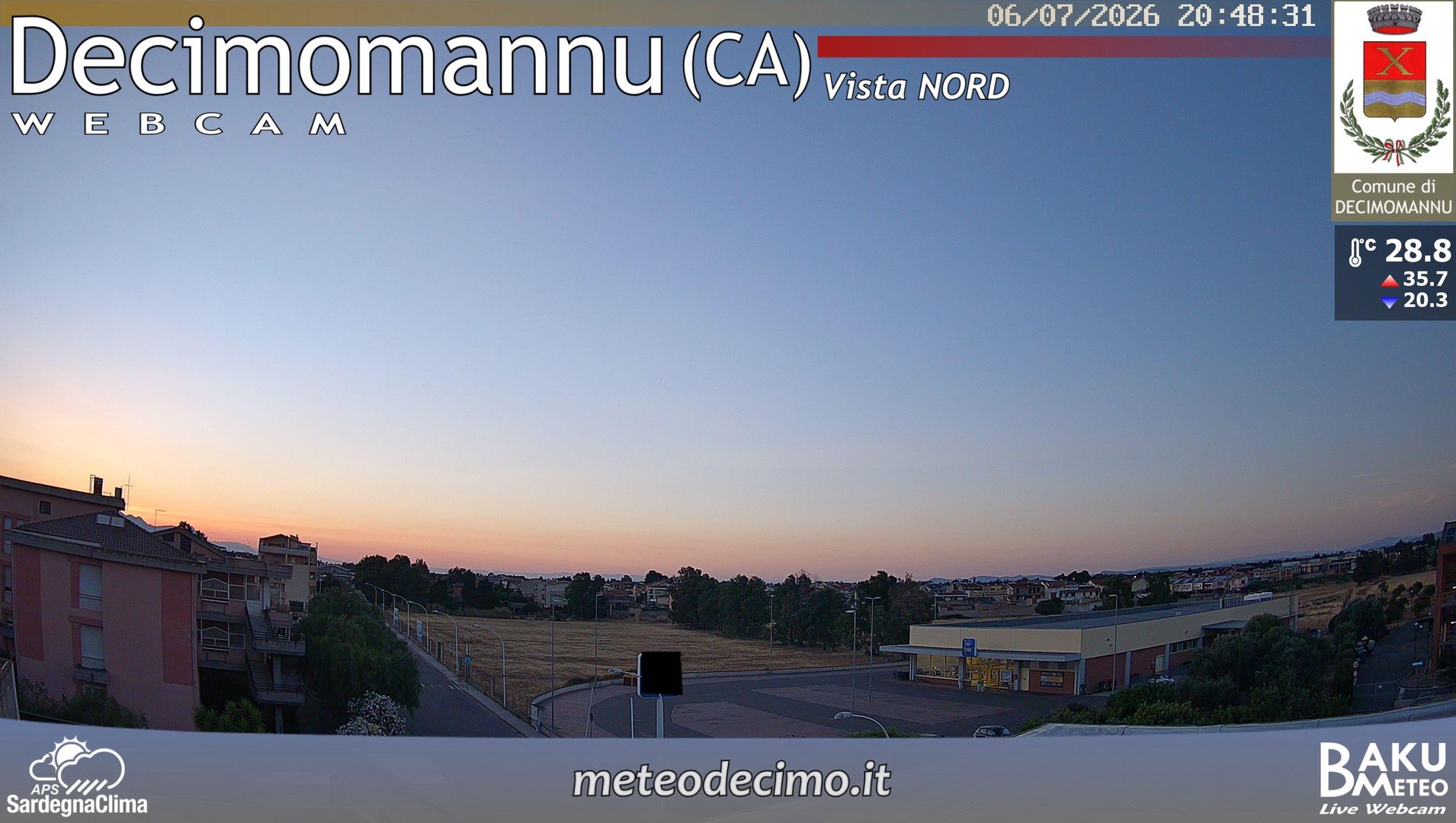 time-lapse frame, Decimomannu Nord webcam