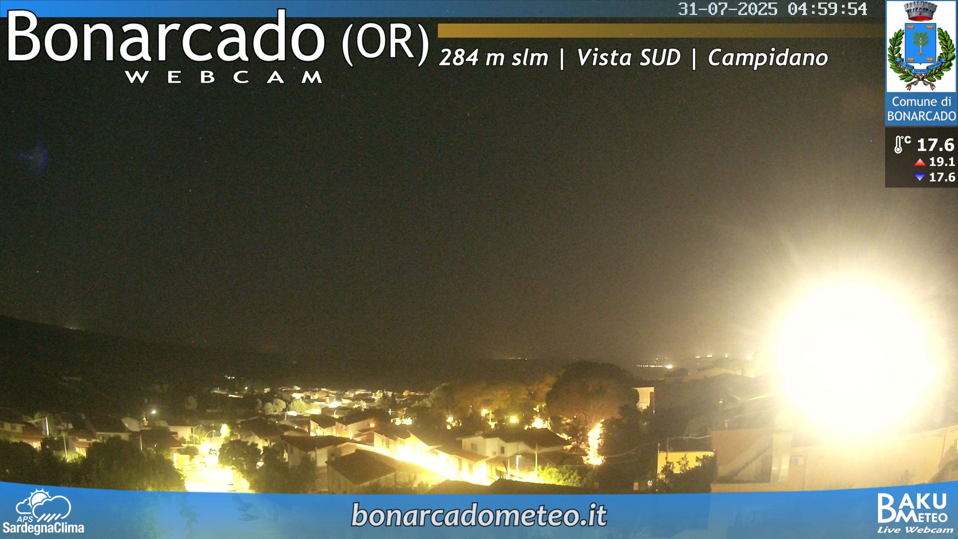 time-lapse frame, Bonarcado SUD webcam