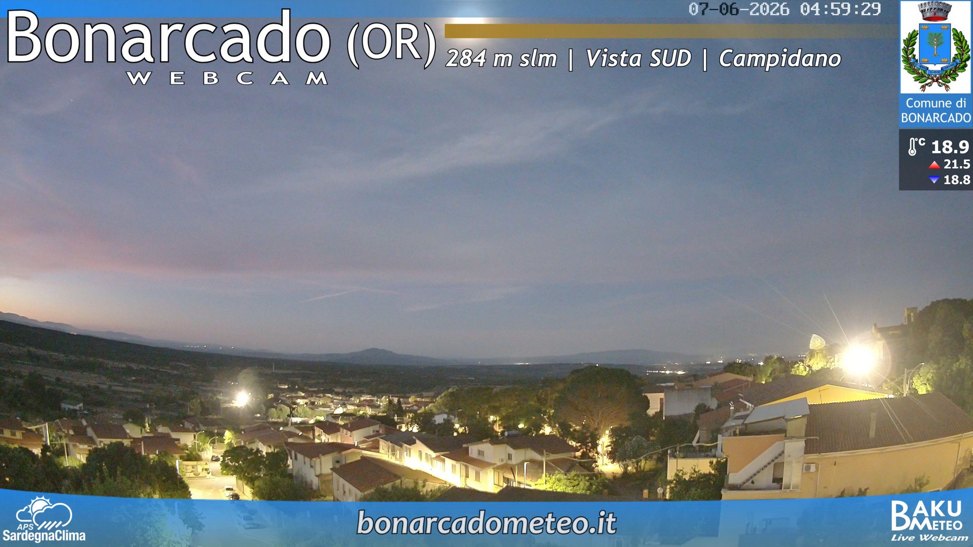 time-lapse frame, Bonarcado SUD webcam