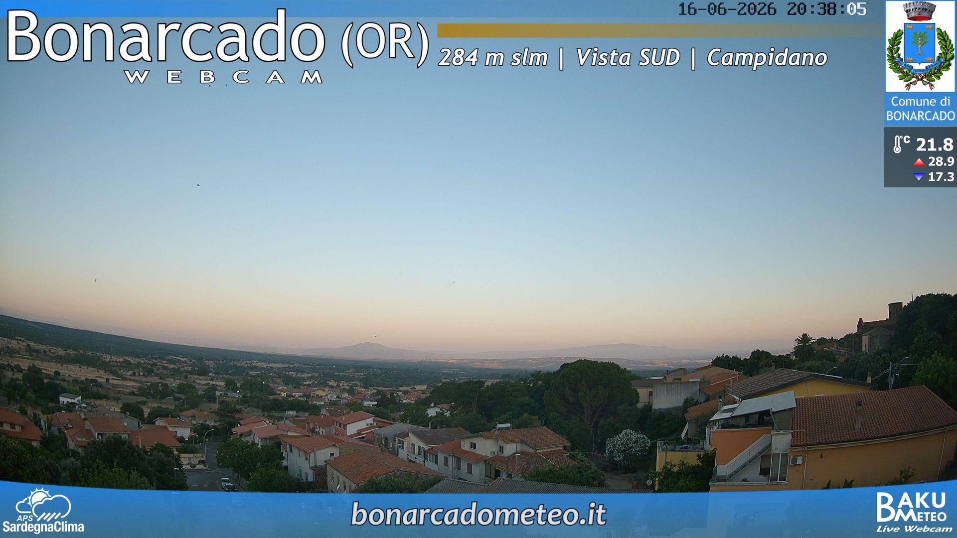 time-lapse frame, Bonarcado SUD webcam