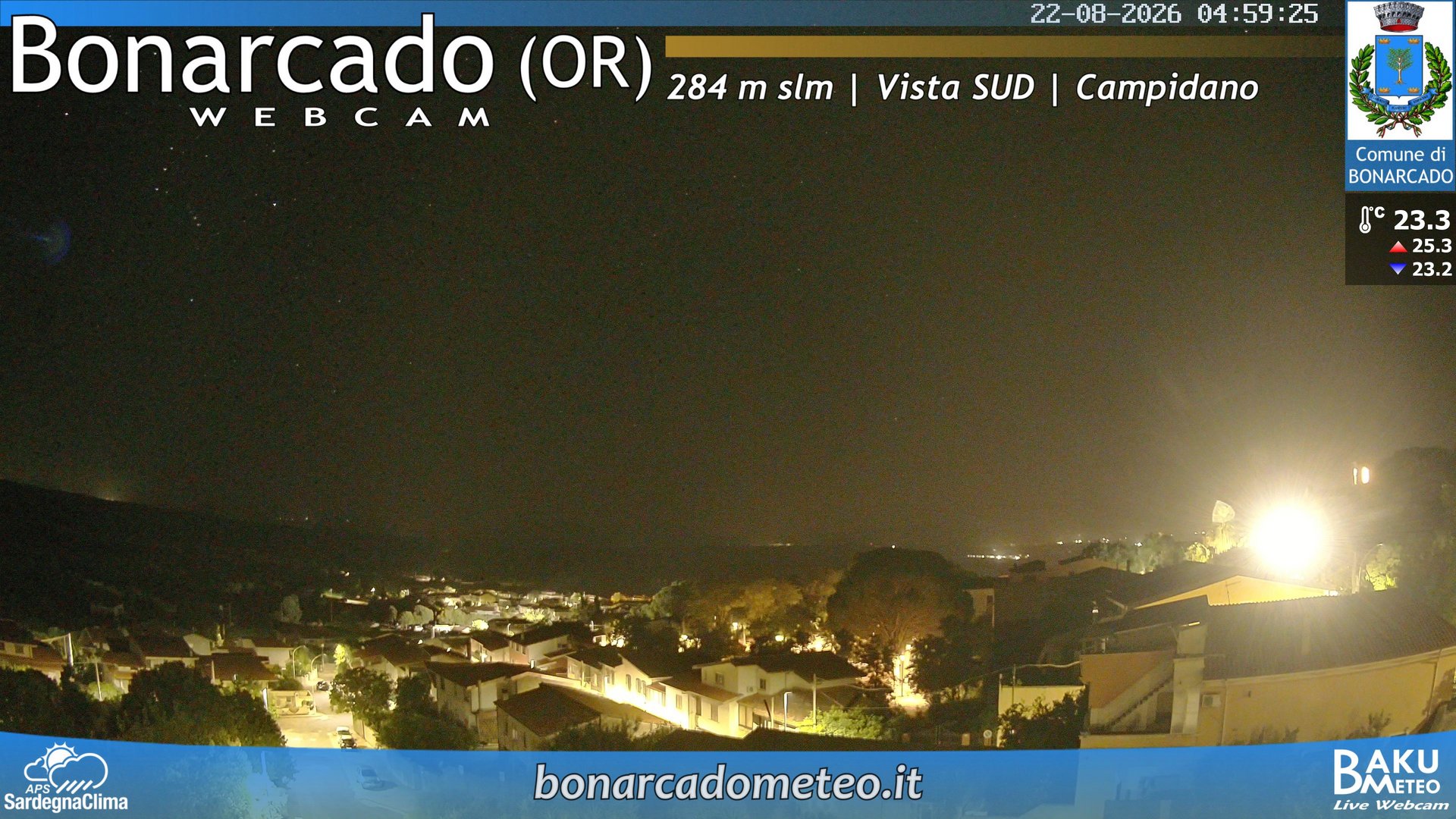 time-lapse frame, Bonarcado SUD webcam