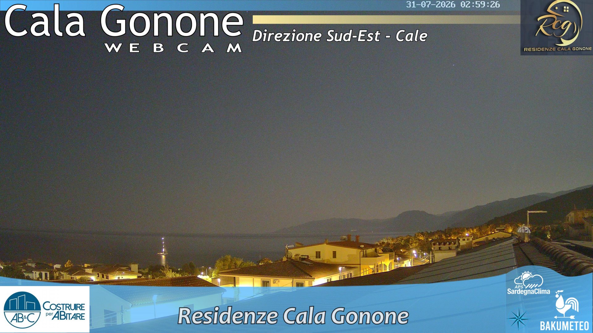 time-lapse frame, Cala Gonone SUD webcam