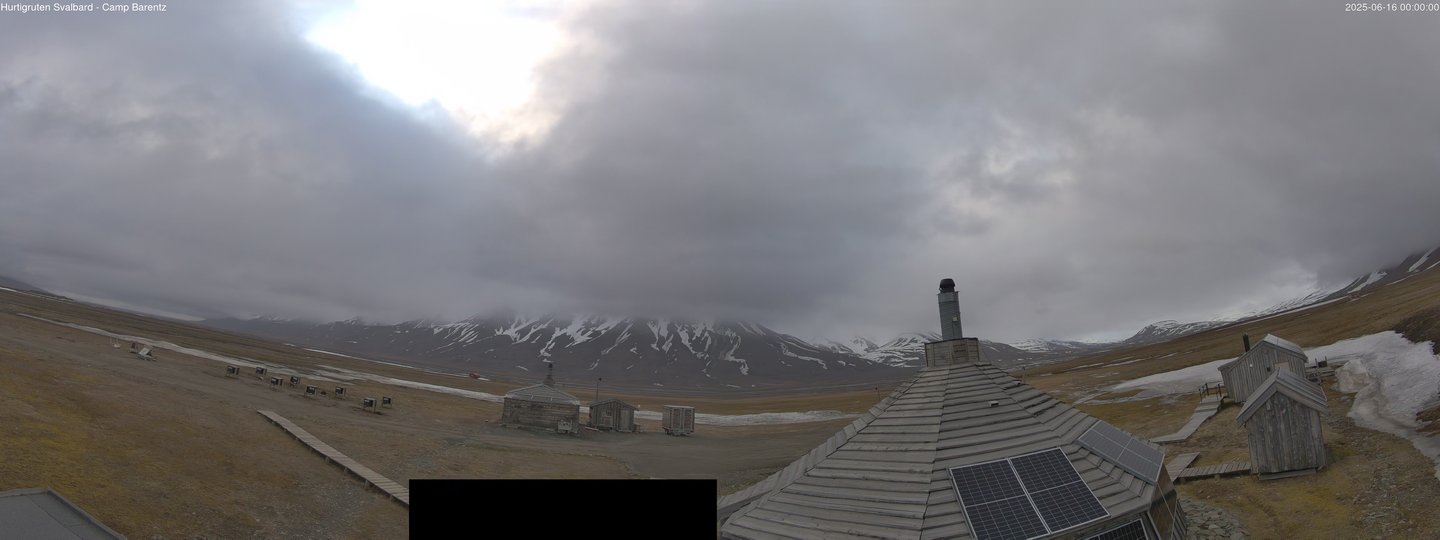 time-lapse frame, Hurtigruten Svalbard - Camp Barentz webcam