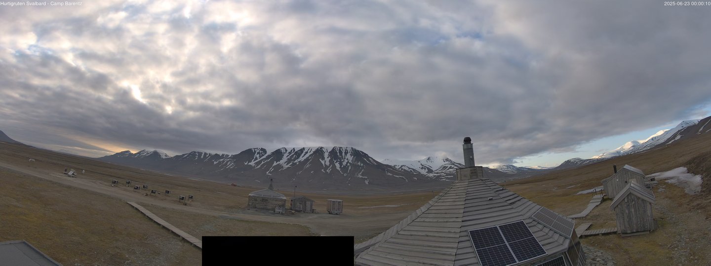 time-lapse frame, Hurtigruten Svalbard - Camp Barentz webcam