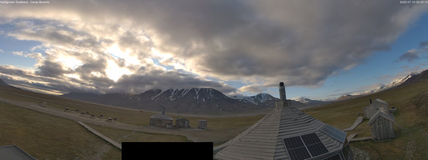 time-lapse frame, Hurtigruten Svalbard - Camp Barentz webcam