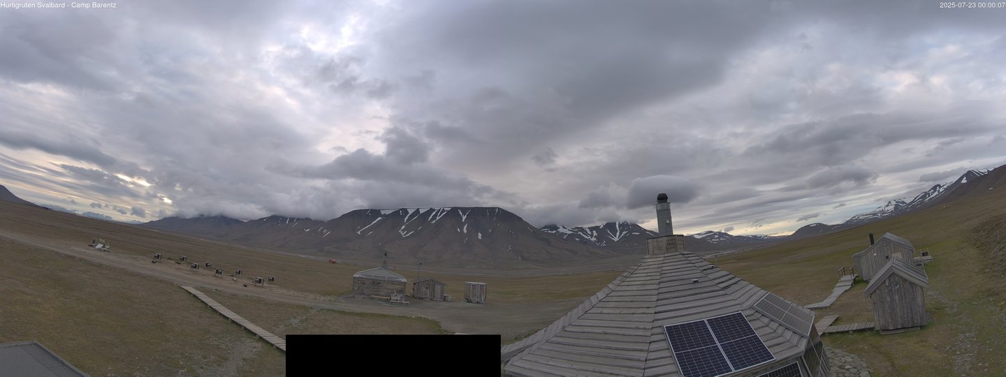 time-lapse frame, Hurtigruten Svalbard - Camp Barentz webcam