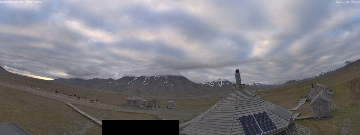 time-lapse frame, Hurtigruten Svalbard - Camp Barentz webcam