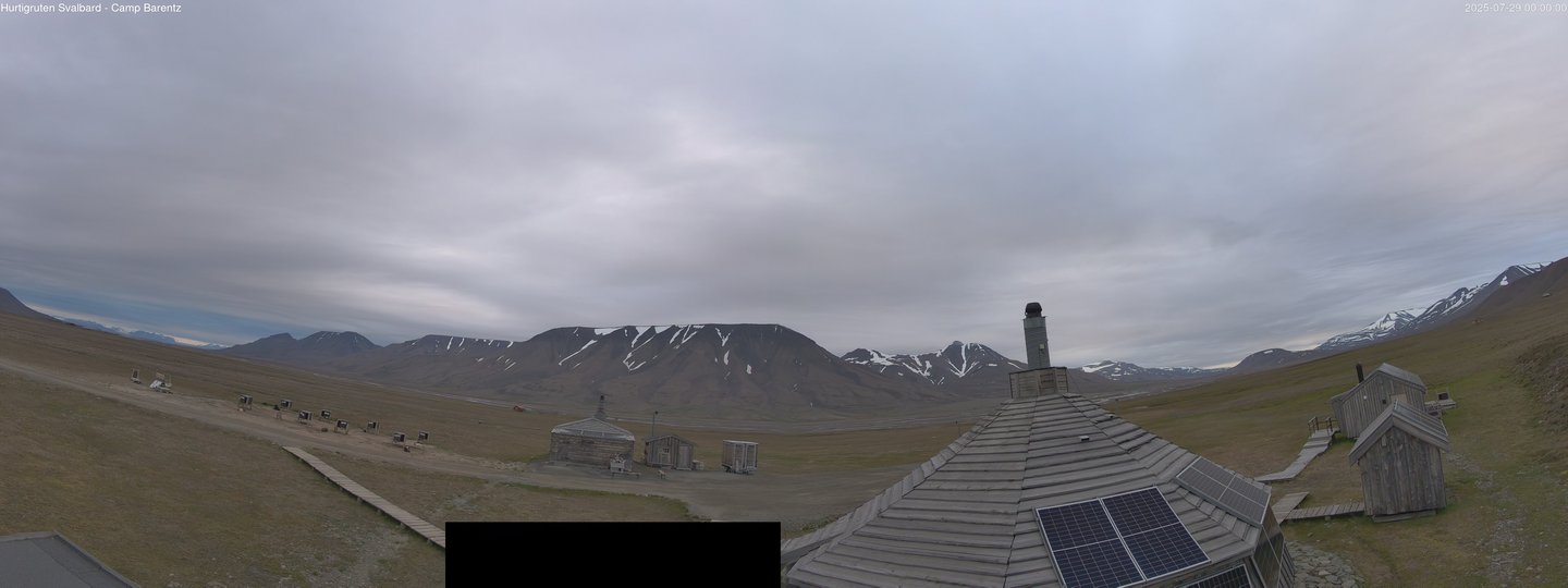 time-lapse frame, Hurtigruten Svalbard - Camp Barentz webcam