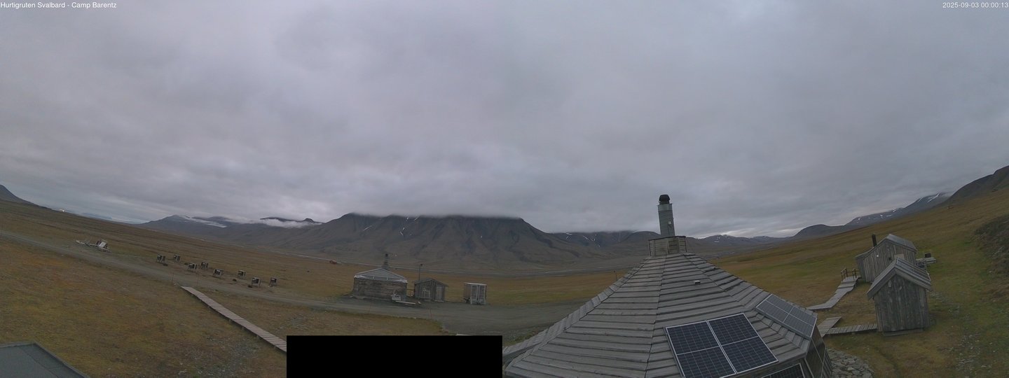 time-lapse frame, Hurtigruten Svalbard - Camp Barentz webcam
