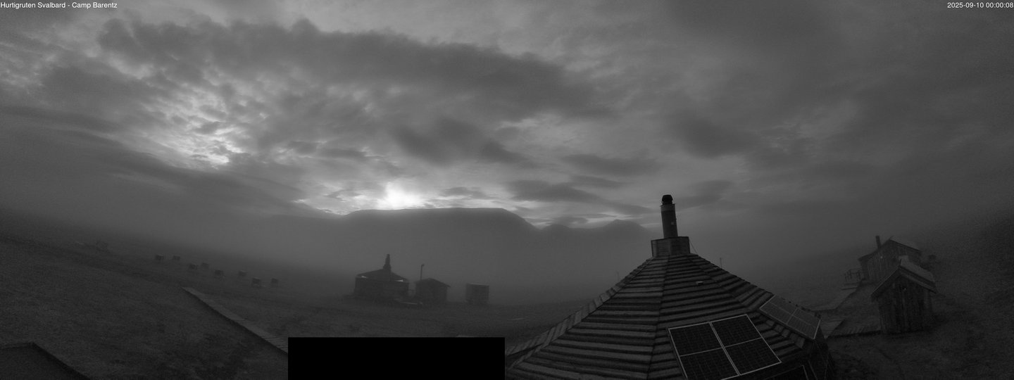 time-lapse frame, Hurtigruten Svalbard - Camp Barentz webcam