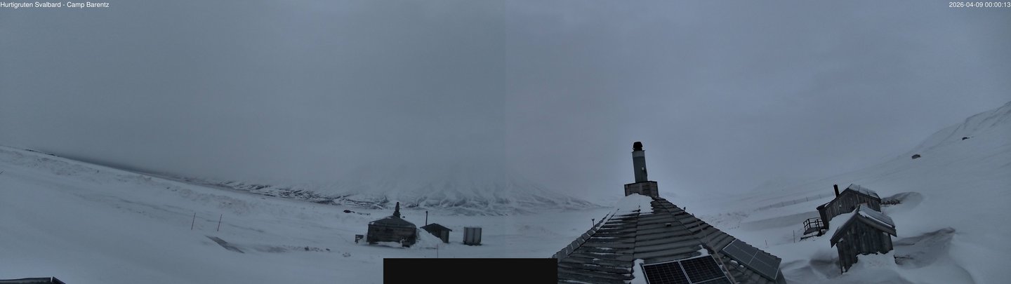 time-lapse frame, Hurtigruten Svalbard - Camp Barentz webcam