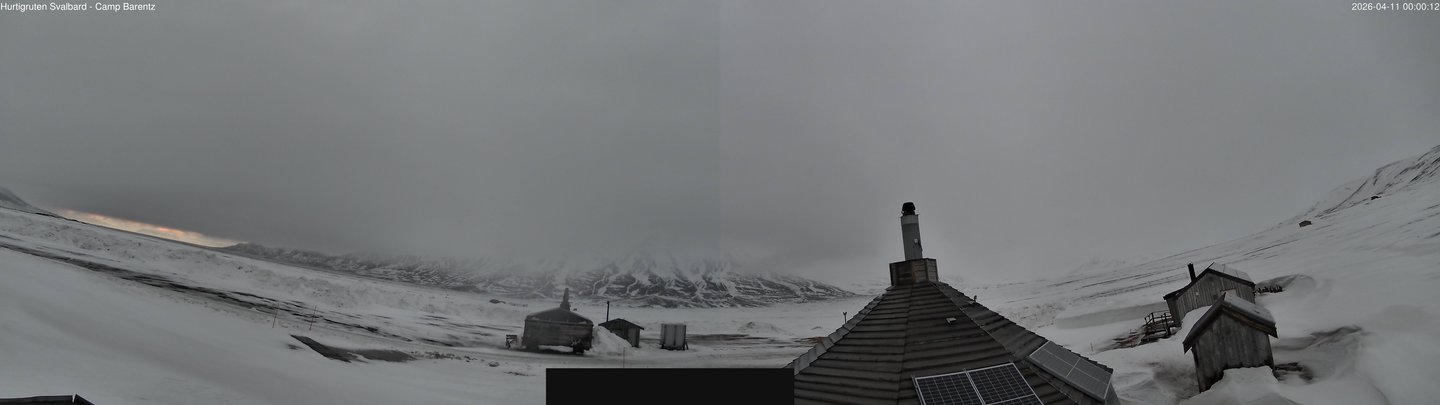 time-lapse frame, Hurtigruten Svalbard - Camp Barentz webcam