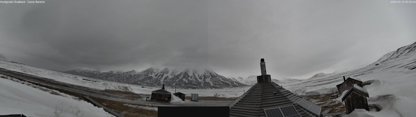 time-lapse frame, Hurtigruten Svalbard - Camp Barentz webcam