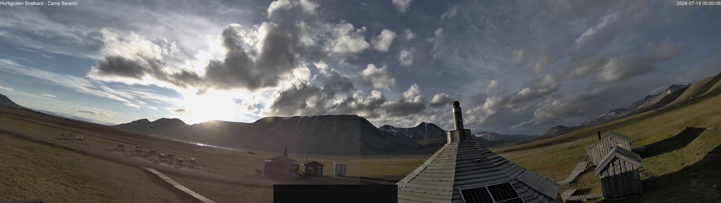 time-lapse frame, Hurtigruten Svalbard - Camp Barentz webcam