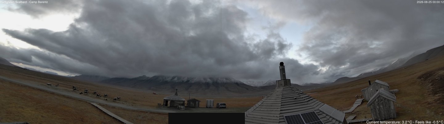 time-lapse frame, Hurtigruten Svalbard - Camp Barentz webcam