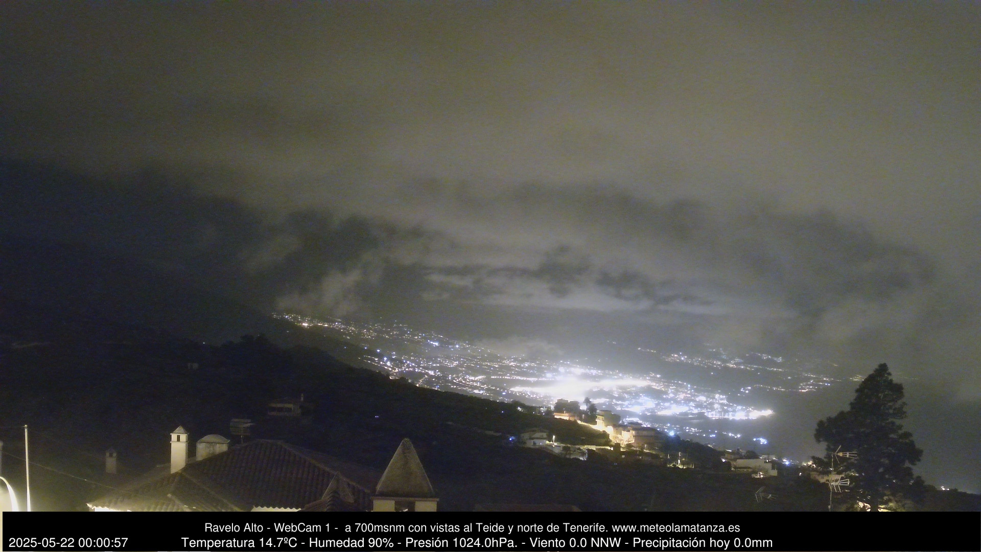 time-lapse frame, MeteoRavelo- Visión N de Tenerife webcam