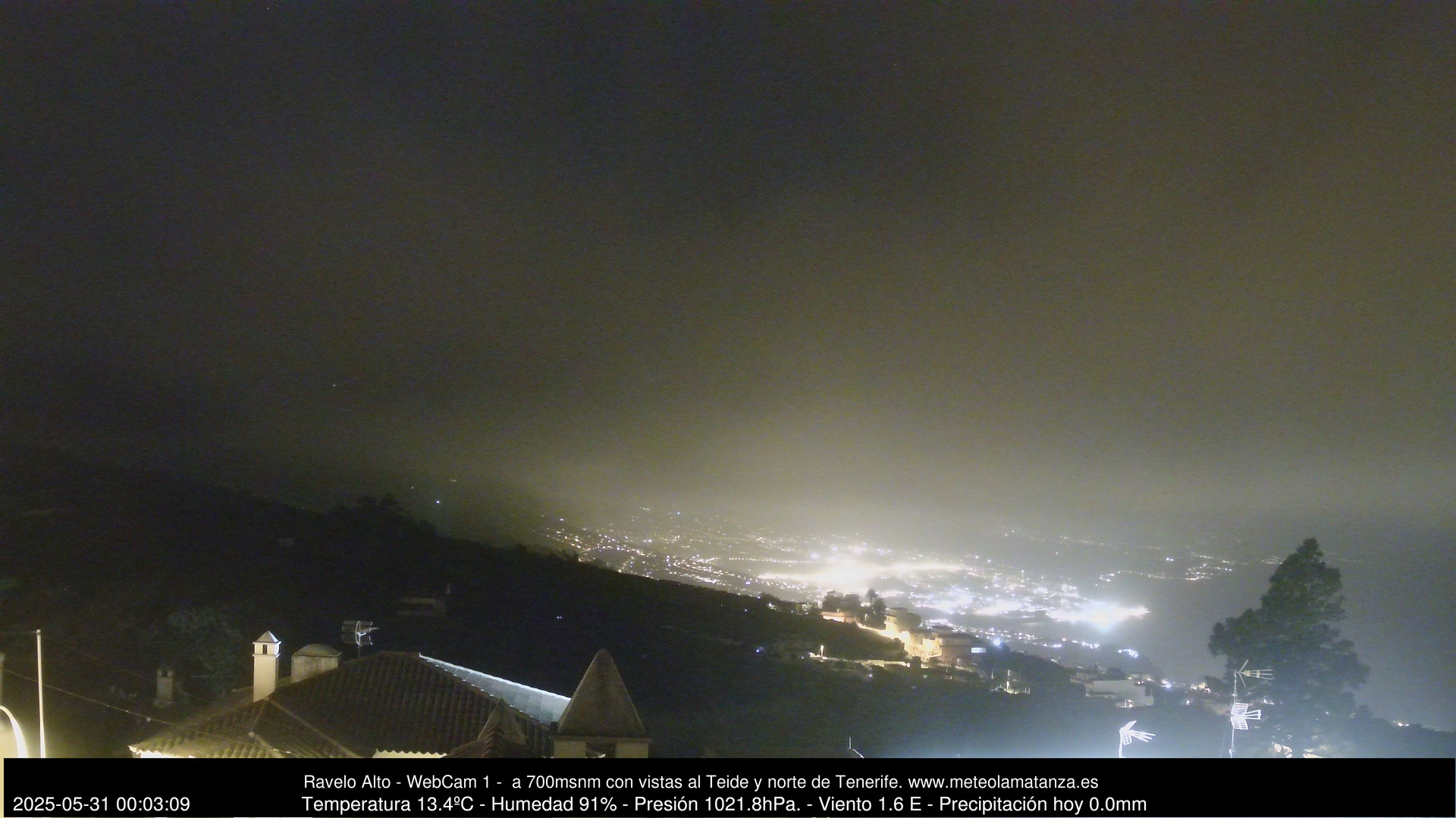 time-lapse frame, MeteoRavelo- Visión N de Tenerife webcam