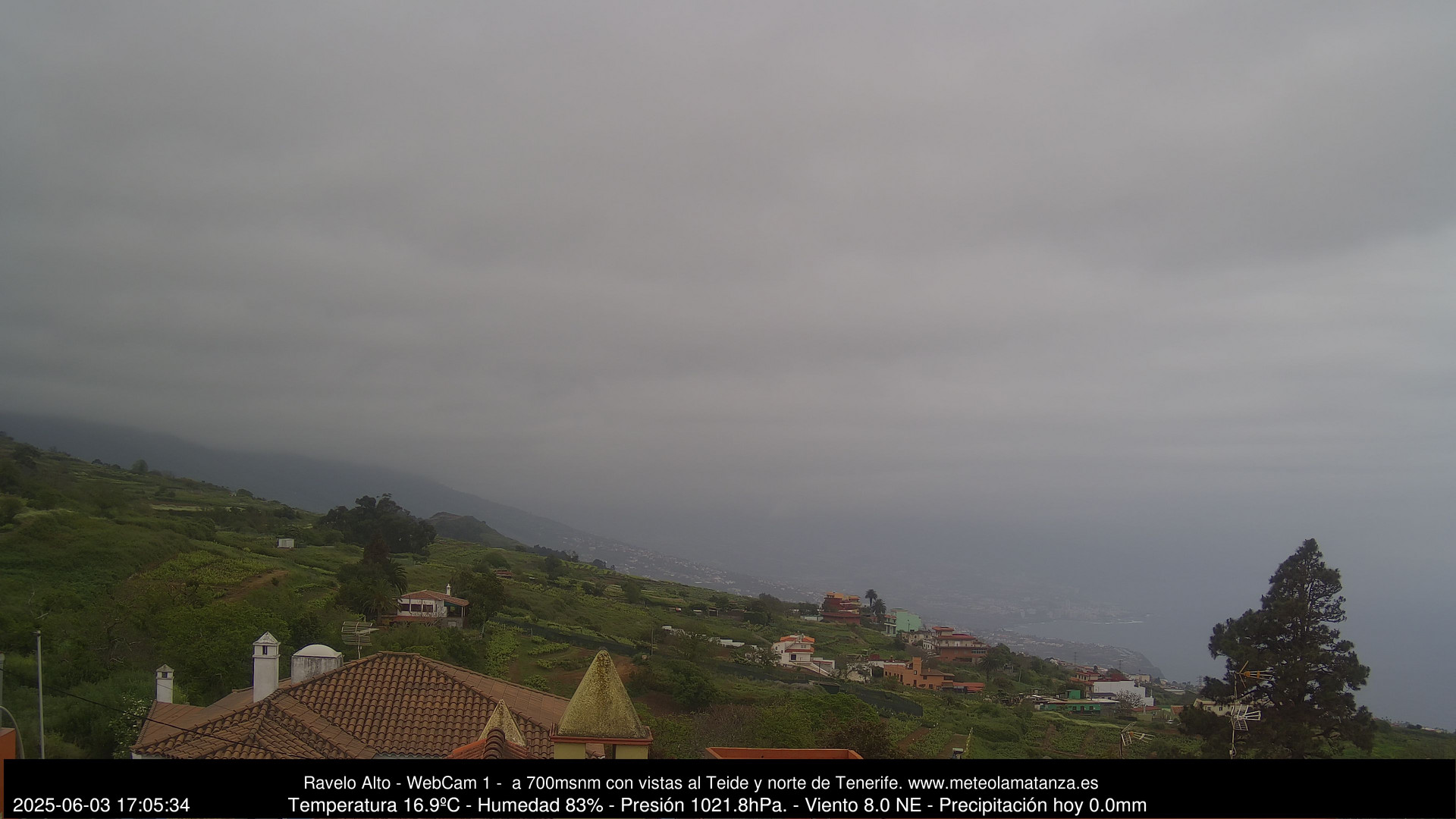 time-lapse frame, MeteoRavelo- Visión N de Tenerife webcam