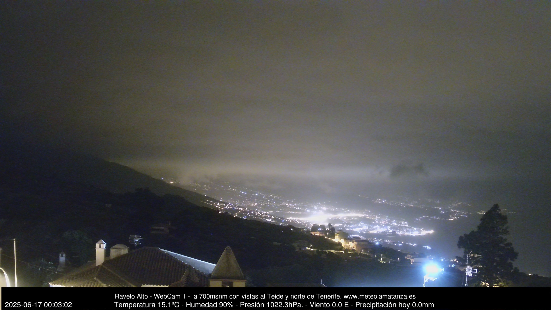 time-lapse frame, MeteoRavelo- Visión N de Tenerife webcam