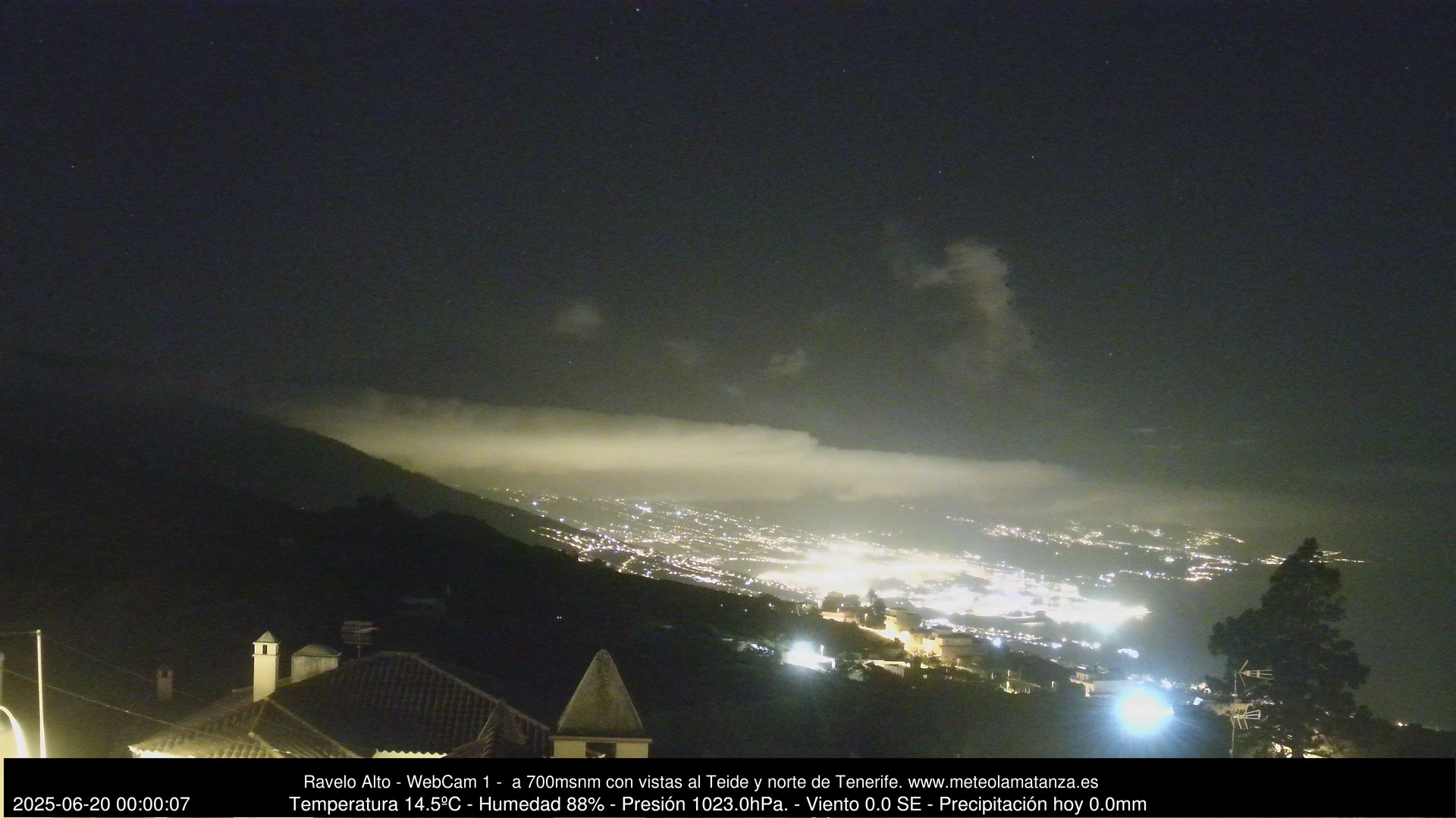 time-lapse frame, MeteoRavelo- Visión N de Tenerife webcam