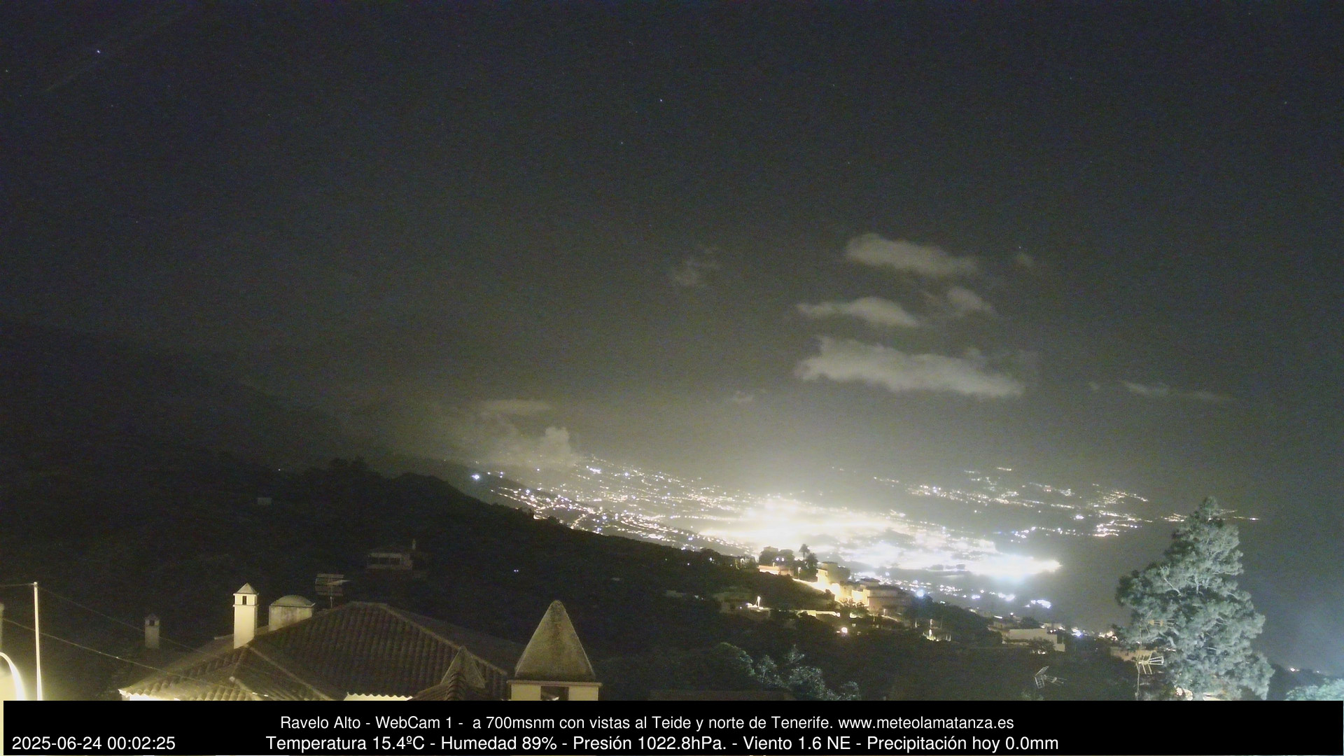time-lapse frame, MeteoRavelo- Visión N de Tenerife webcam