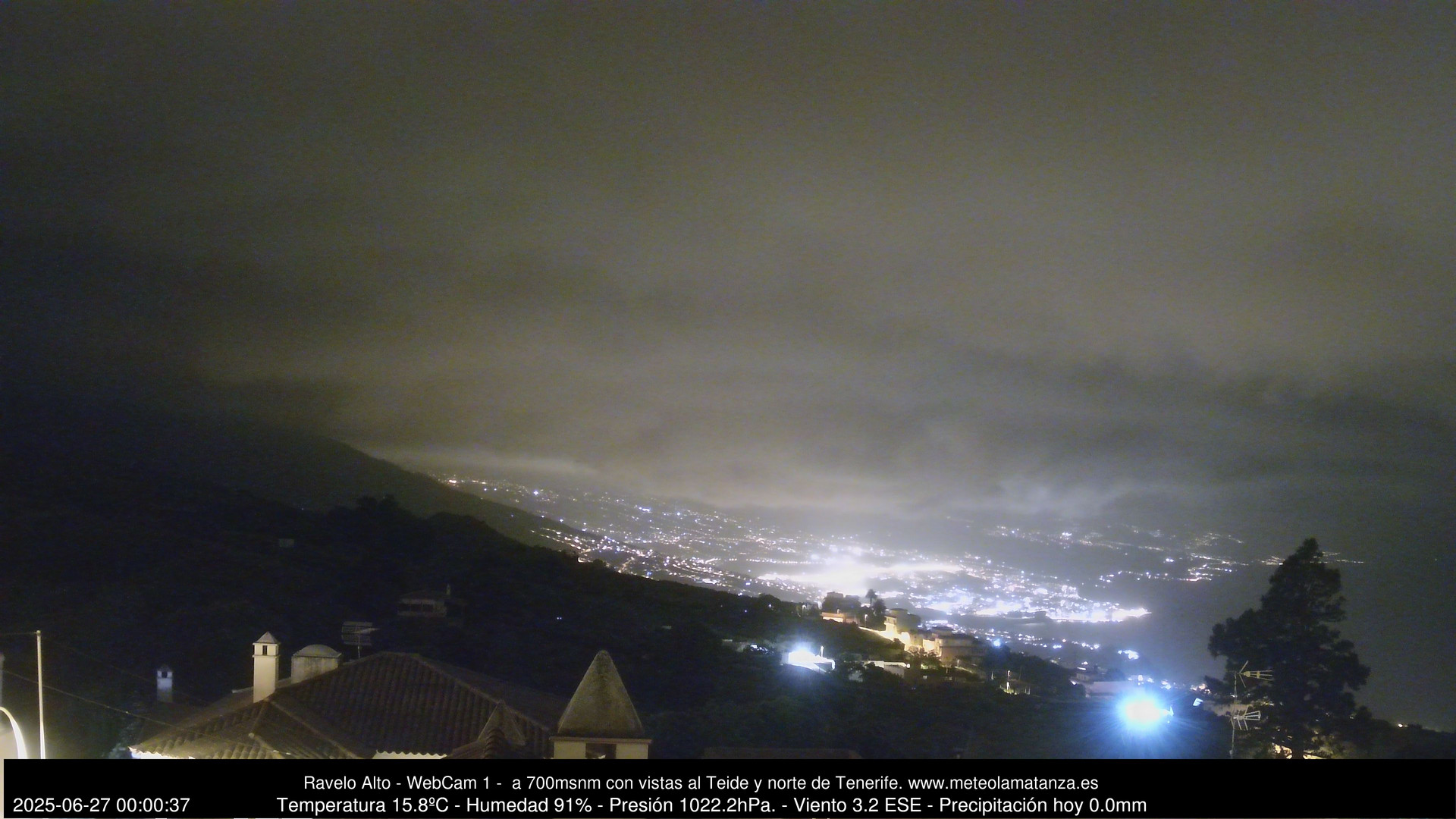 time-lapse frame, MeteoRavelo- Visión N de Tenerife webcam