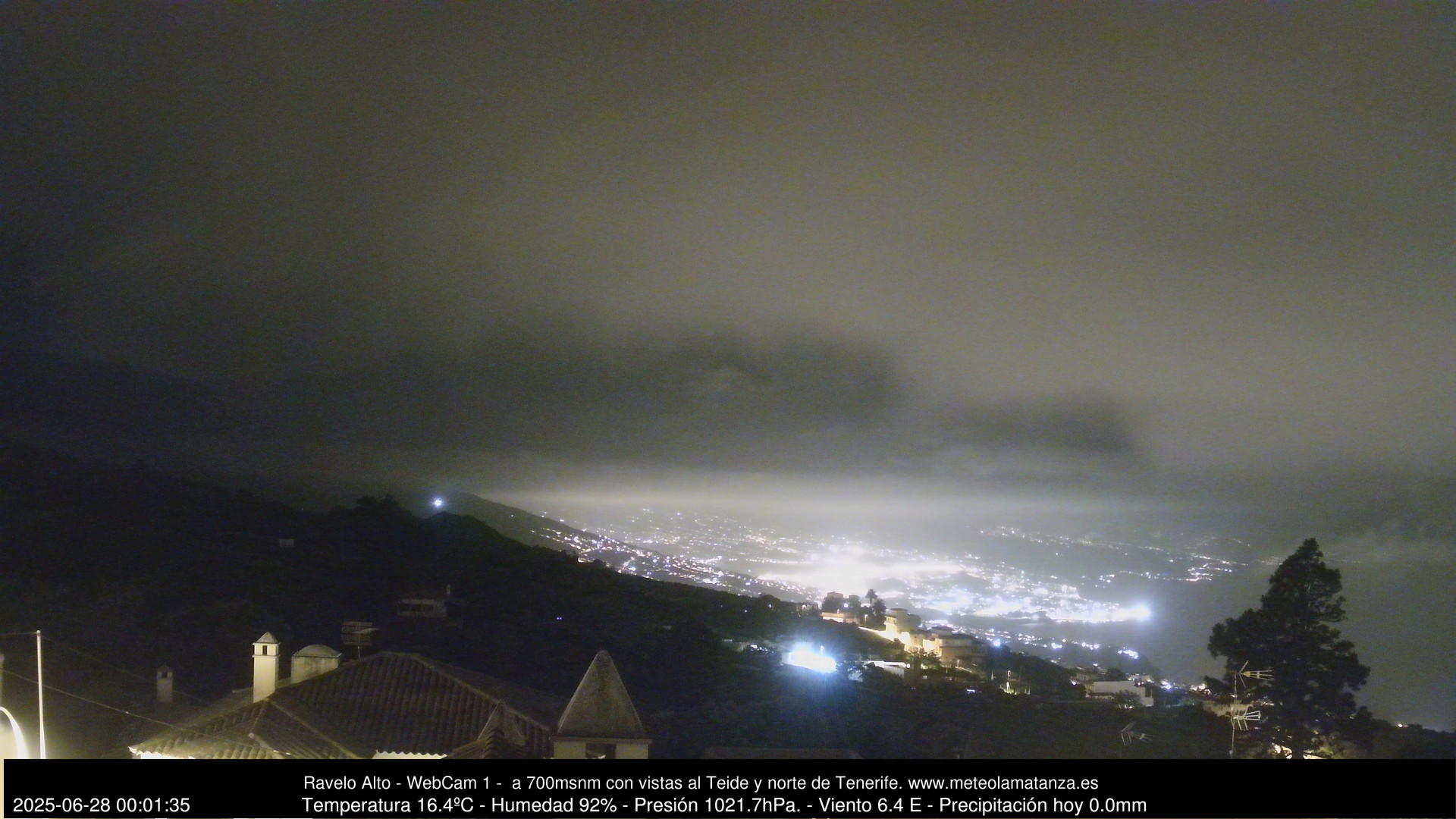 time-lapse frame, MeteoRavelo- Visión N de Tenerife webcam