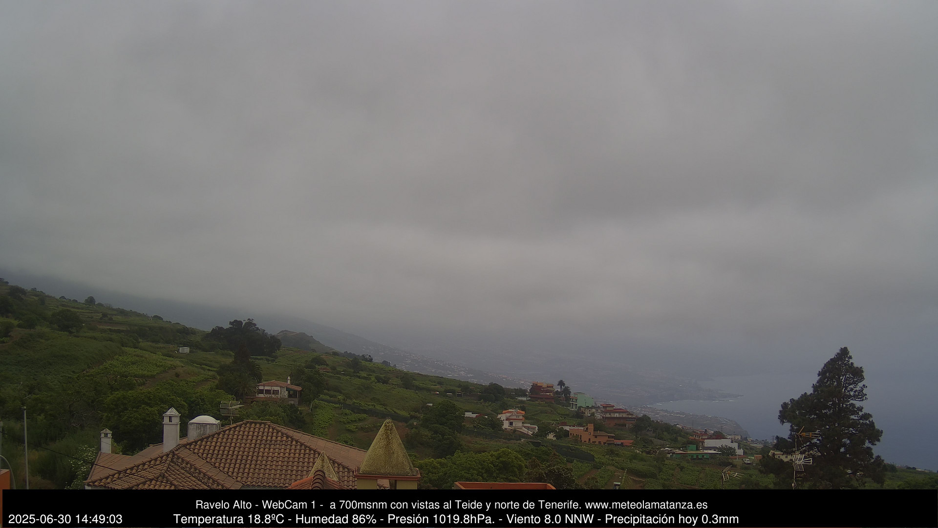 time-lapse frame, MeteoRavelo- Visión N de Tenerife webcam