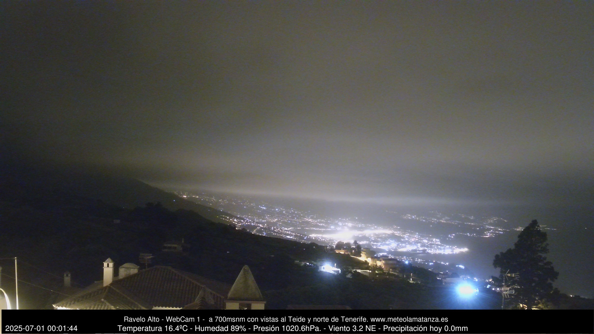 time-lapse frame, MeteoRavelo- Visión N de Tenerife webcam