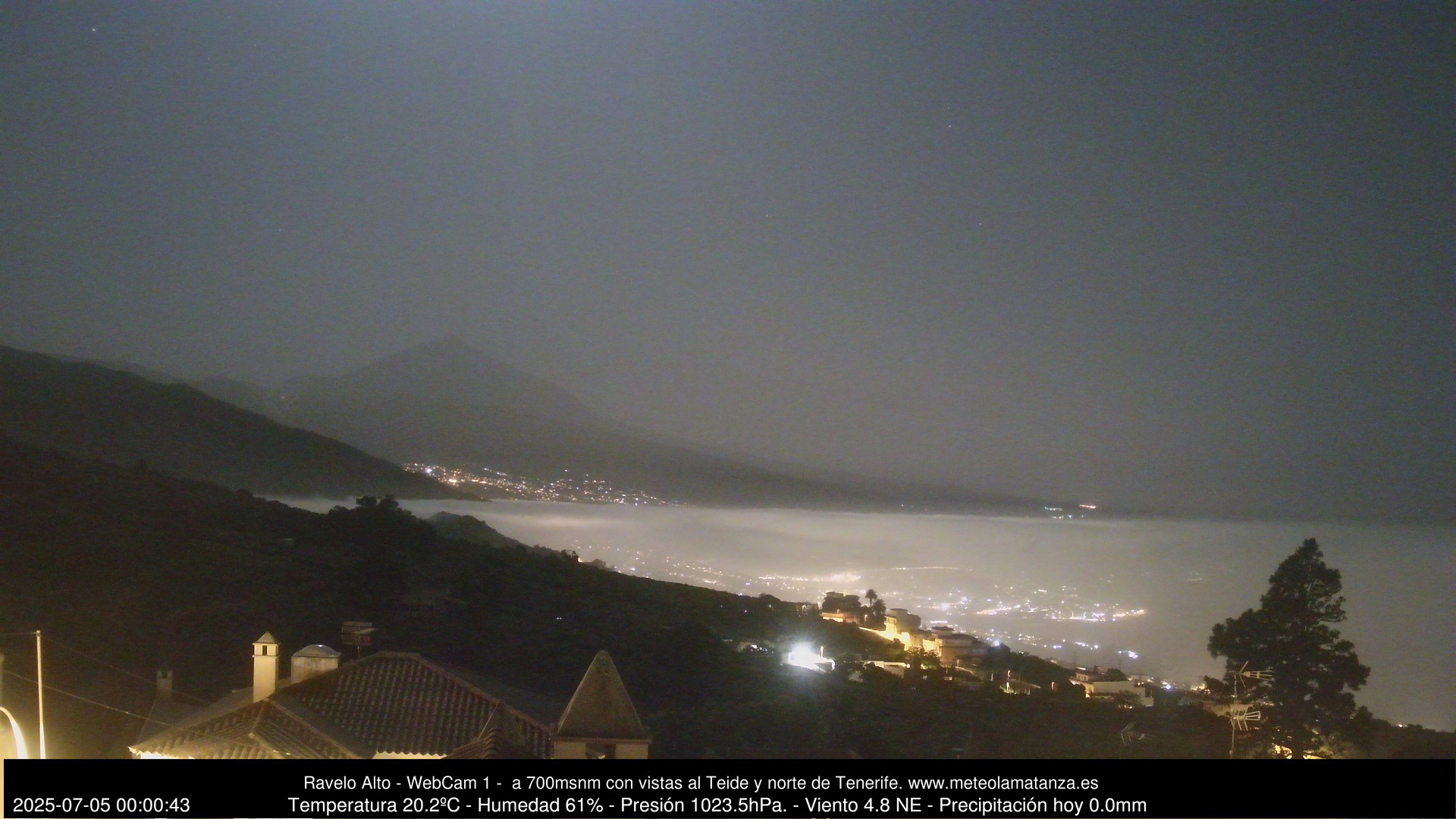 time-lapse frame, MeteoRavelo- Visión N de Tenerife webcam