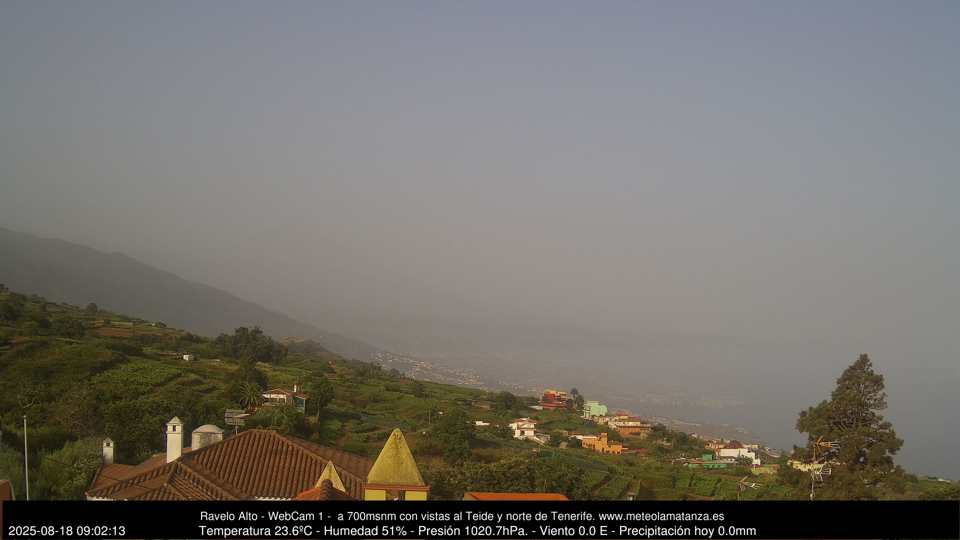 time-lapse frame, MeteoRavelo- Visión N de Tenerife webcam