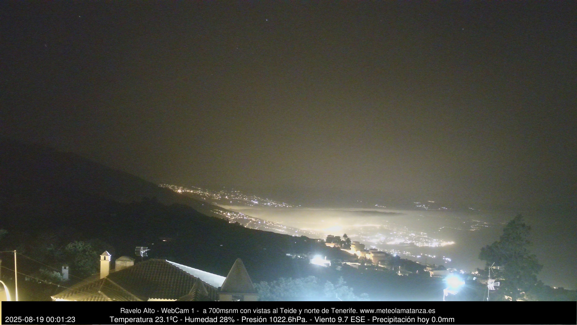 time-lapse frame, MeteoRavelo- Visión N de Tenerife webcam