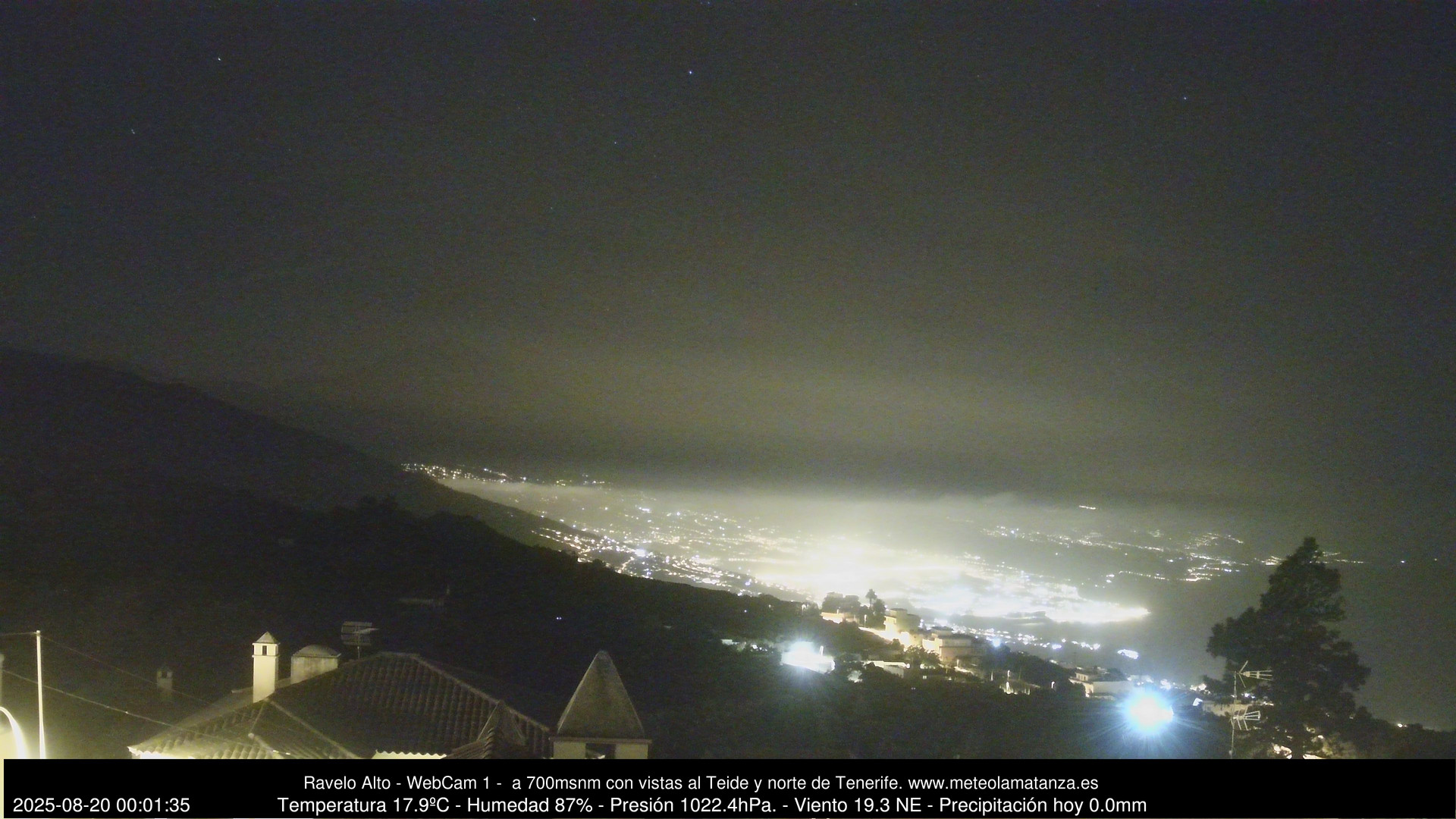 time-lapse frame, MeteoRavelo- Visión N de Tenerife webcam