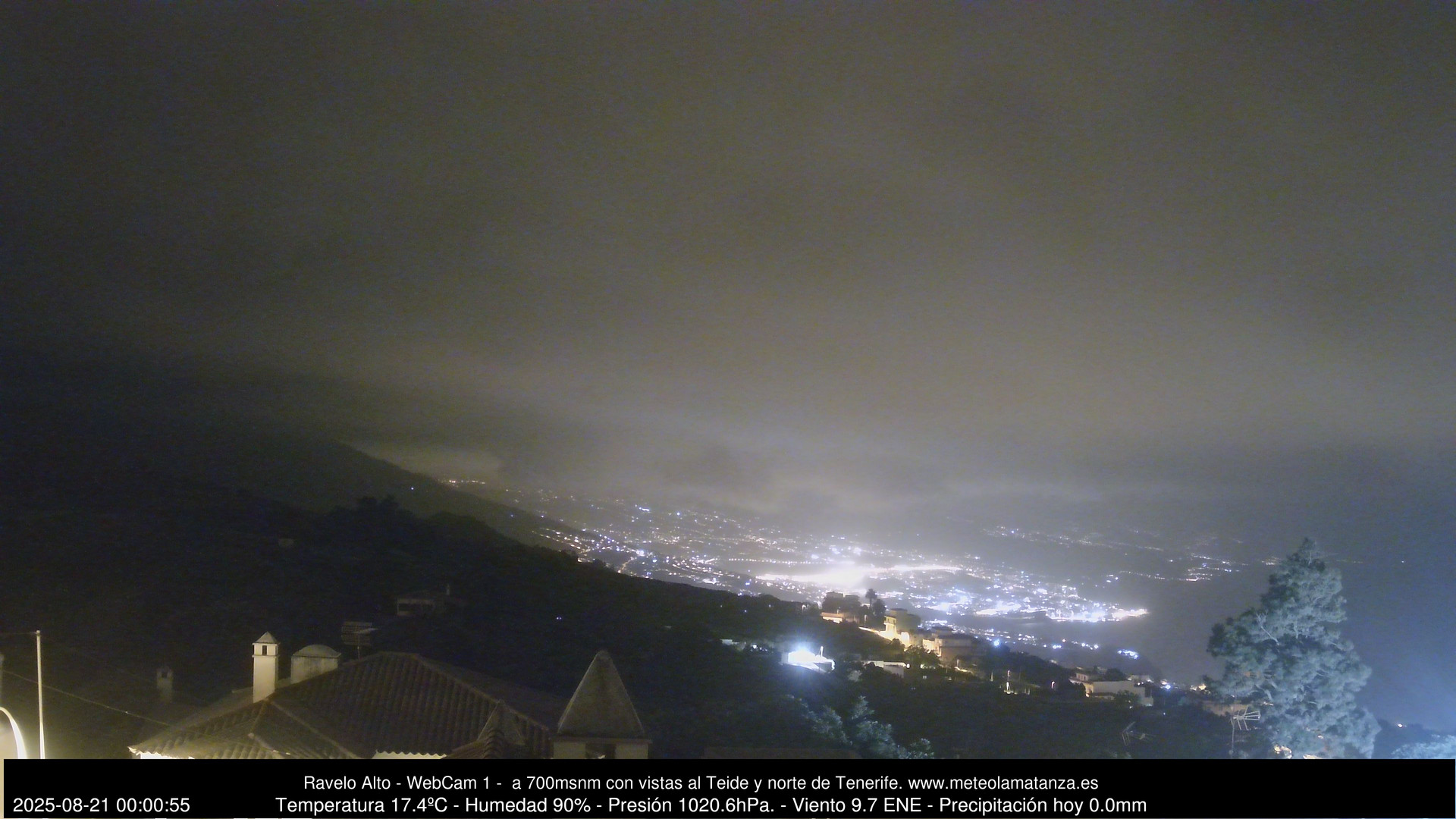 time-lapse frame, MeteoRavelo- Visión N de Tenerife webcam
