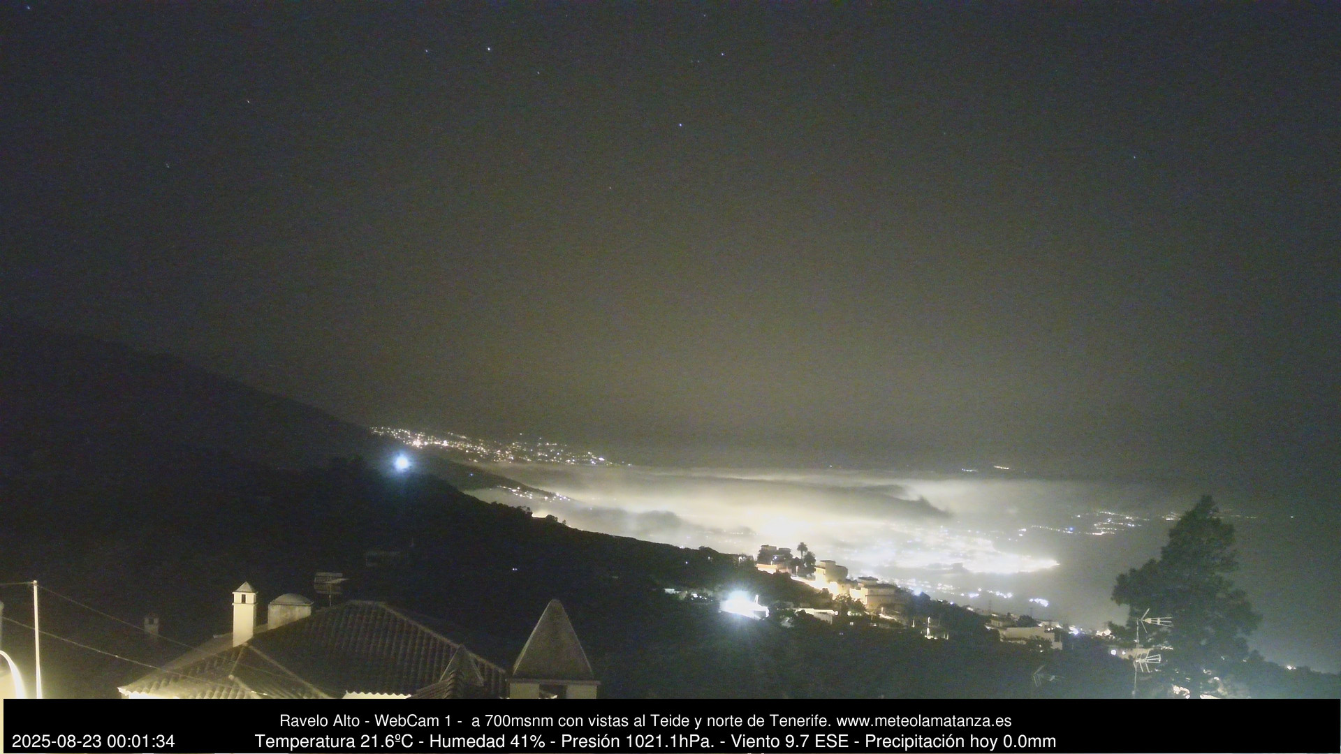 time-lapse frame, MeteoRavelo- Visión N de Tenerife webcam