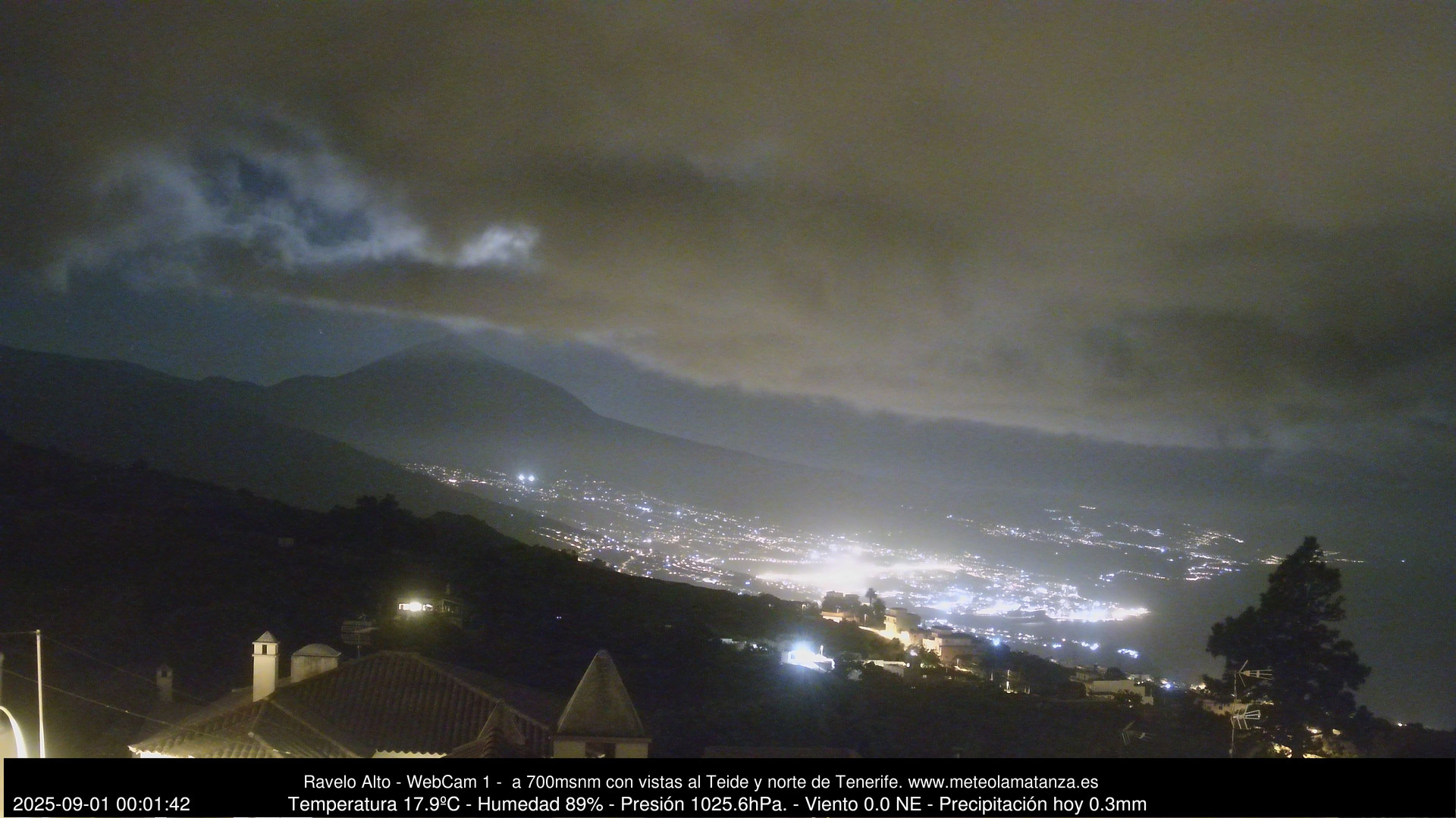 time-lapse frame, MeteoRavelo- Visión N de Tenerife webcam