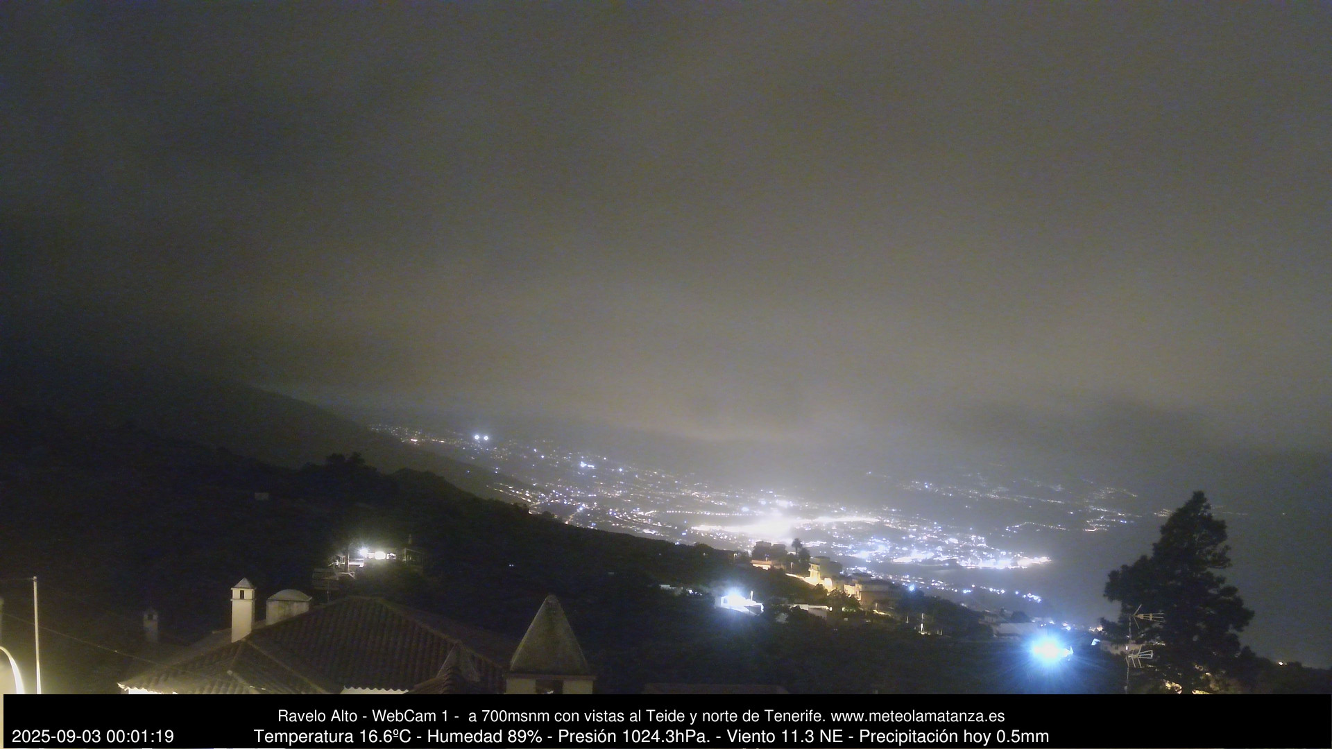 time-lapse frame, MeteoRavelo- Visión N de Tenerife webcam