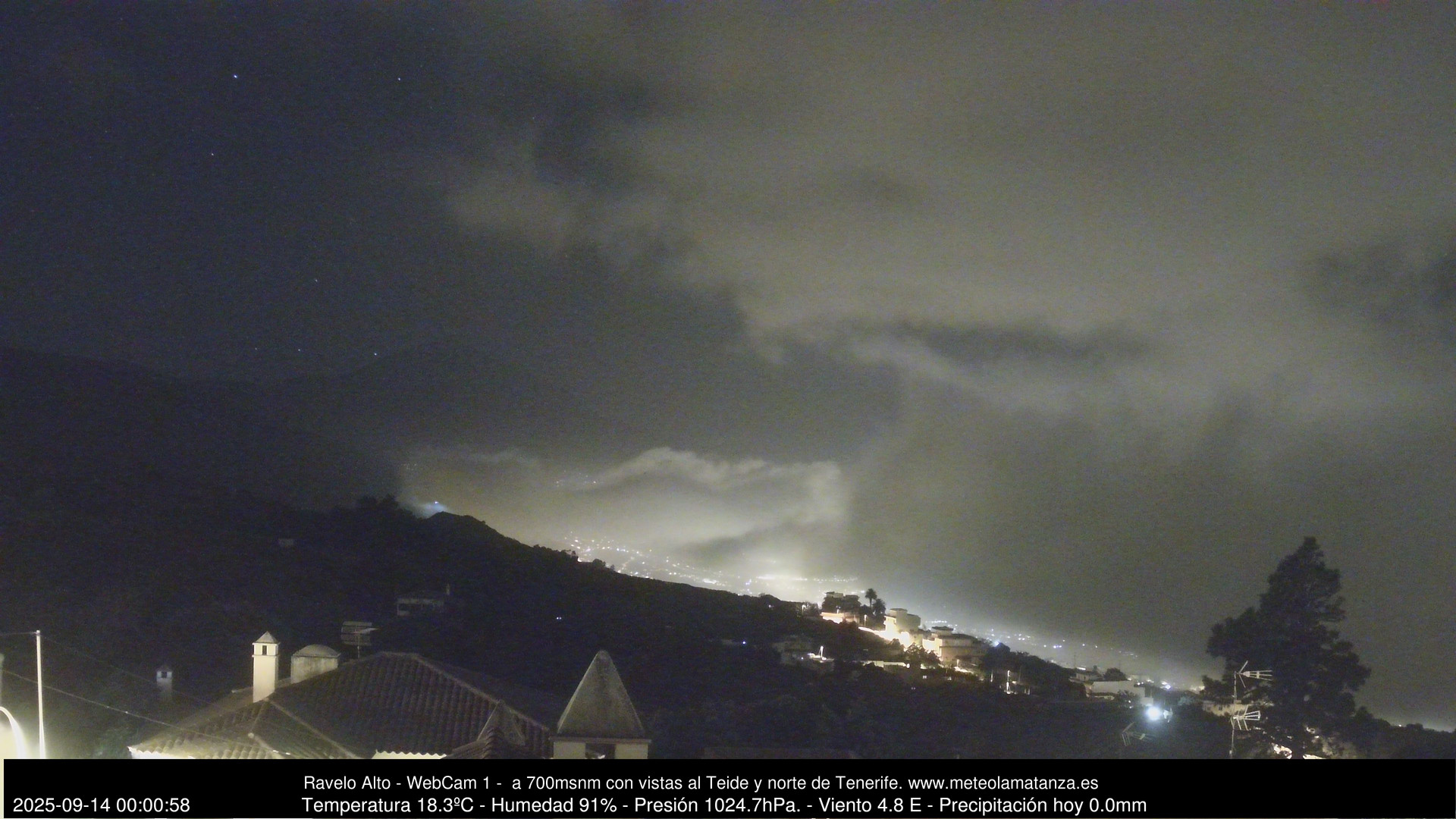 time-lapse frame, MeteoRavelo- Visión N de Tenerife webcam