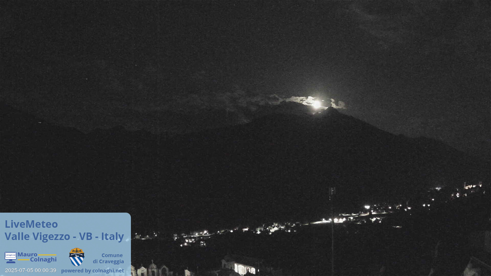 time-lapse frame, Valle Vigezzo webcam